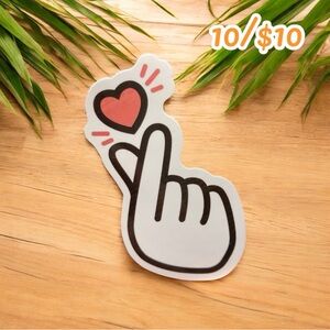 Korean Finger Heart Sticker – Approx. 2 3/4”